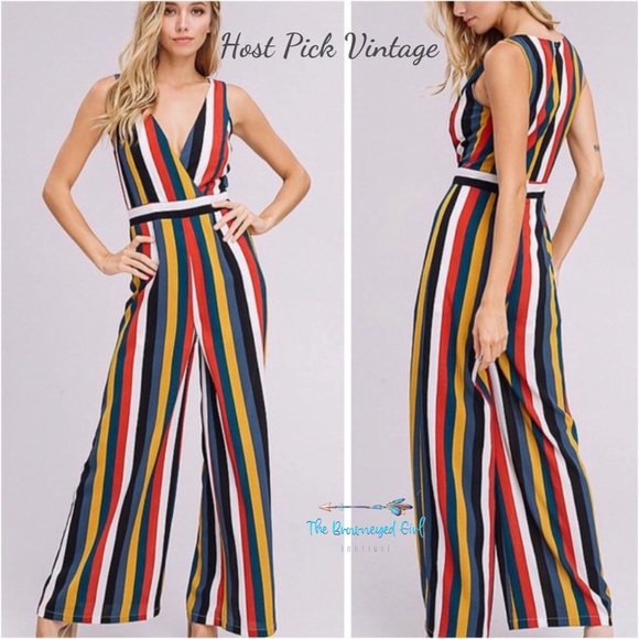Listicle Pants - Multi Colored Striped Jumpsuit